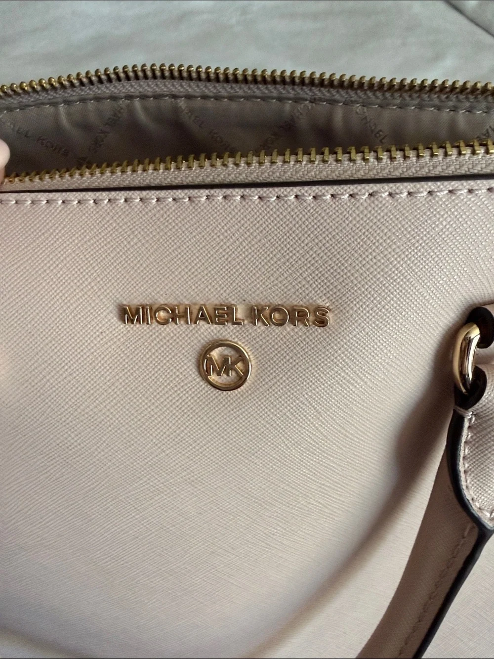 Michael Kors Pale Pink Dome Satchel with Gold Hardware